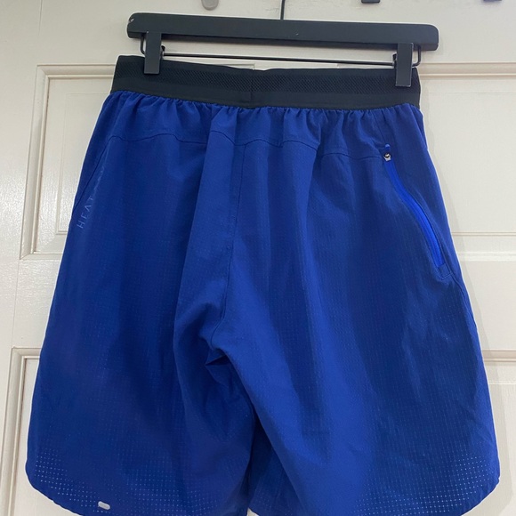 Adidas Running PrimeGreen Heat Ready Blue Shorts Size Small 9" - Picture 5 of 7